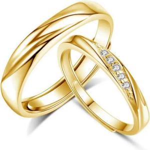 LuxusKollektion Partnerring Trauringe Paare 925 Sterling Silber Gold Damen Herren Ringe
