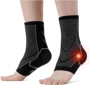 LuxusKollektion Sprunggelenkbandage Neuropathie Socken Sprunggelenkbandage Kompressionssocken Schwarz-2er