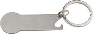 Macma Schlüsselanhänger Metall-Schlüsselanhänger mit Einkaufschip, Flaschenöffner und Schlüsse