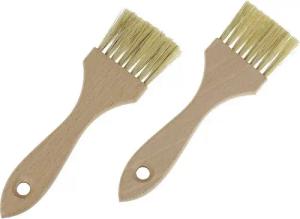 Macosa Home Backpinsel, Backpinsel Naturborsten breit 2er Set Rosshaar Holz-Griff