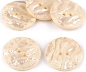 maDDma Knopf 5 Kunststoffknöpfe in Perlmuttoptik 38 mm rund 2 Loch-Knöpfe