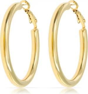 Made by Nami Paar Creolen Gold Ohringe Damen aus Edelstahl Wasserfester Schmuck