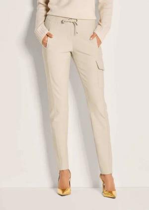 MADELEINE Jerseyhose Kurzgröße: Cargo-Jerseyhose mit Kordelzug Stoffhose mit Schlupfbund, Kordelzug und Pattentaschen