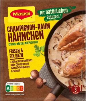MAGGI Saucen, Maggi Fix für Champignon Rahm Hähnchen würzig mit Petersilie 36g