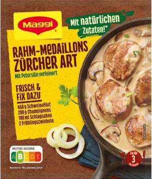 MAGGI Saucen, Maggi Fix für Rahm Medaillons Zürcher Art mit Petersilie 37g