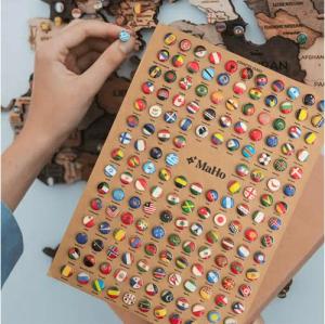 MagicHolz Pins MagicHolz 288 Flaggen-Pins für Deine Weltkarte DIY Zubehör