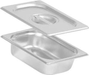 Mahlzeit Thermobehälter GN Behälter 1/4 mit Deckel, Höhe 65 mm, Edelstahl Wärmebehälter, Edelstahl, (Set, 2-tlg., 1x 1/4 GN Behälter mit Deckel(65 mm), für Chafing Dish