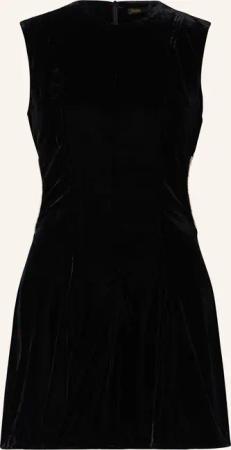 maje Samtkleid mit Cut-outs und Schmucksteinen