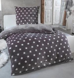 Malika Wendebettwäsche 155x220 + 80x80 cm Cashmere Touch Sterne Bettwäsche, atmungsaktiv, Mikrofaser, 2 teilig, Für Allergiker geeignet, pflegeleicht, angenehm weicher Stoff