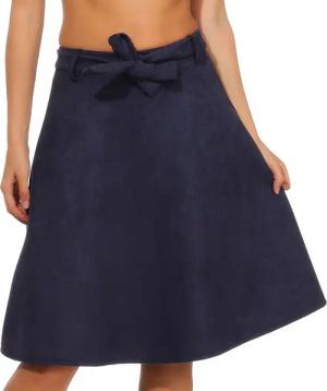 malito more than fashion A-Linien-Rock 19606 Midi Rock in Velours Optik