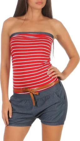 malito more than fashion Kurzoverall 9646 im Streifen-Look mit Gürtel Einheitsgröße