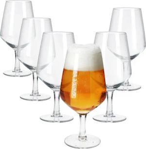 MamboCat Bierglas 6x Carré Bierglas 400ml Biergläser klar 0,35L Glas Bier-Kelch, Glas