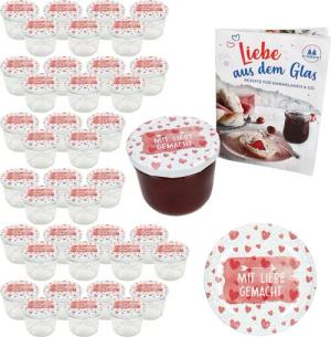 MamboCat Einmachglas 40er Set Sturzglas 230ml Einmachglas Mit Liebe gemacht Deckel, Glas