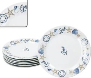 MamboCat Frühstücksteller Neptun 6er Set Kuchenteller Porzellan Dessert-Teller maritim Anker