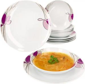 MamboCat Tafelservice 12tlg Tafelservice Viola Porzellan 6 Pers Speiseteller Suppenteller, Porzellan