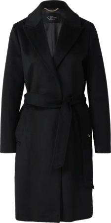 Mantel aus Wollmix mit Jacquard-Futter und Bindegürtel