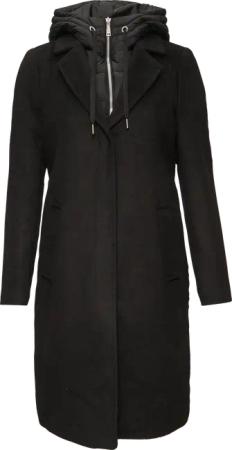 Mantel im Materialmix mit herausnehmbarem Einsatz