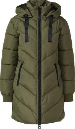 Mantel mit Steppmuster und Kapuze