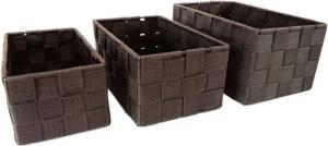 Marabellas Shop Organizer 3er-Set geflochtene Aufbewahrungsboxen für Badezimmer Textil-Körbe (3 St), dekorativ verwendbar