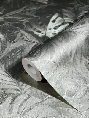 Marburg Vliestapete, floral, metallic, schimmernd, (1 St), Blattmuster, moderne Tapete für Wohnzimmer Schlafzimmer Küche