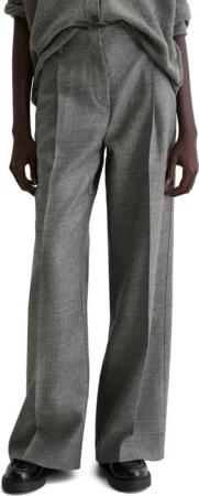 Marc O'Polo Anzughose weit aus italienischem Woll-Twill mit Bund- und Bügelfalte, mittlere Bundhöhe