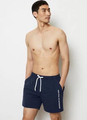 Marc O'Polo Badeshorts Essentials mit seitlichen Taschen und Logoschriftzug