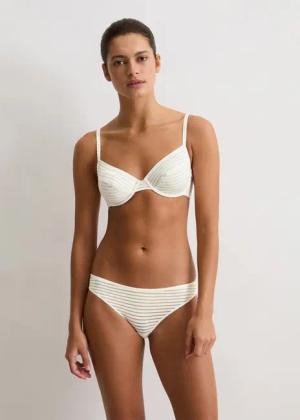 Marc O'Polo Bikinislip Second Skin Jaquard elastischer Bund, Spitze, gestreift, weich
