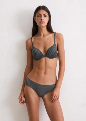 Marc OPolo Bügel-BH "Second Skin Jaquard" leicht gepolsterte Cups, nahtlos vorgeformt, elastisch, feine Streifen