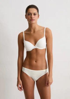 Marc O'Polo Bügel-BH Second Skin Jaquard leicht gepolsterte Cups, nahtlos vorgeformt, elastisch, feine Streifen