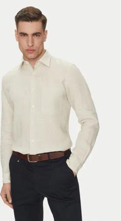 Marc O'Polo Hemd 523 7428 42318 Beige Regular Fit