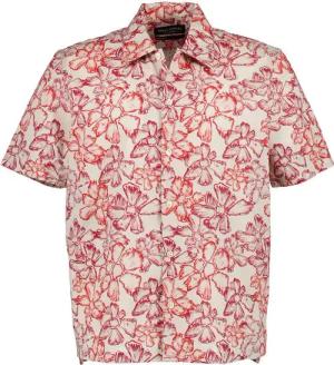 Marc O'Polo Herren Kurzarmhemd grau geblümt