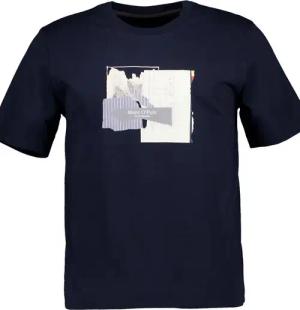 Marc O'Polo Herren T-Shirt blau Baumwolle