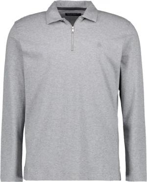 Marc O'Polo Herren Zip-Polo grau Baumwolle