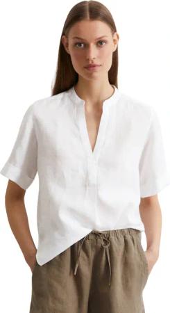 Marc OPolo Kurzarmbluse reiner Leinen, Rückenpasse mit gerafftem Faltendetail, leicht, luftig