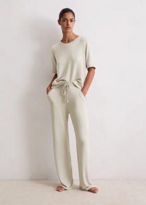 Marc OPolo Kurzarmshirt gerippte Abschlüsse, Rundhals, Halbarm, weich, Modalmix, leicht