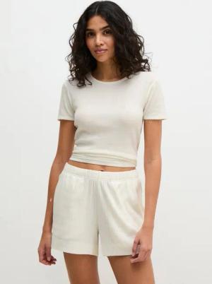 Marc O'Polo Kurzarmshirt Mix N Match Airy Cotton Rib mit Rundhalsausschnitt