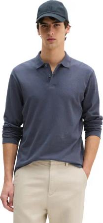 Marc OPolo Langarm-Poloshirt "aus Baumwoll-Leinen-Mix"