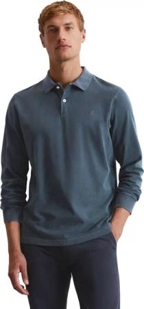 Marc OPolo Langarm-Poloshirt im Washed-Look