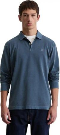 Marc O'Polo Langarm-Poloshirt im Washed-Look