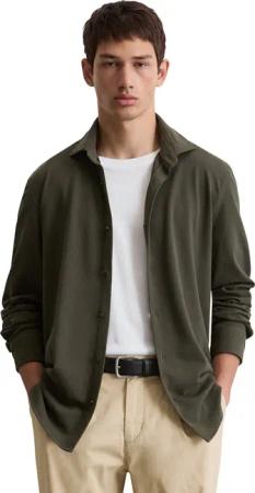 Marc OPolo Langarmhemd "aus Bio-Baumwoll-Piqué"