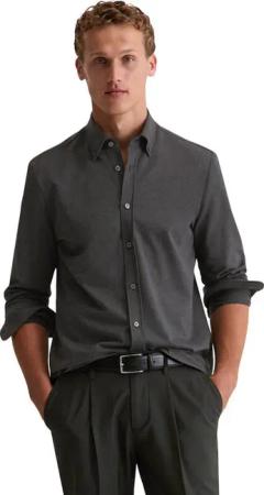 Marc O'Polo Langarmhemd aus kompakter Bio-Baumwolle