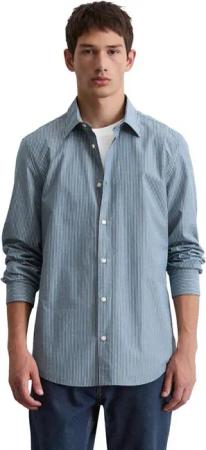 Marc O'Polo Langarmhemd Shaped Fit, mit garngefärbtem Streifenmuster, Kentkragen