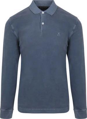 Marc O'Polo Longsleeve Poloshirt Dunkelblau - Größe L