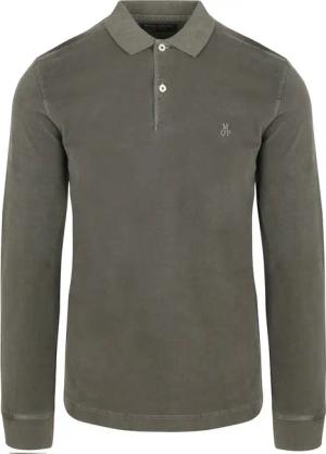 Marc O'Polo Longsleeve Poloshirt Olivgrün - Größe L