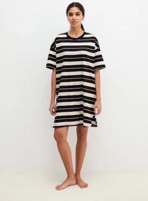 Marc O'Polo Nachthemd Mix N Match Cotton mit kurzen Ärmeln und Rundhalsausschnitt, seitliche Schlitze