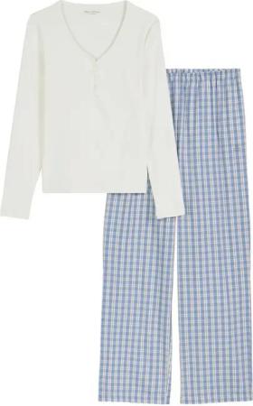 Marc O'Polo Pyjama Mix N Match Cotton (2 tlg) schlafanzug schlafmode bequem