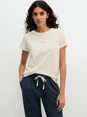 Marc O'Polo Pyjamaoberteil Mix N Match Cotton Top SS mit Rundhalsausschnitt und kurzem Arm