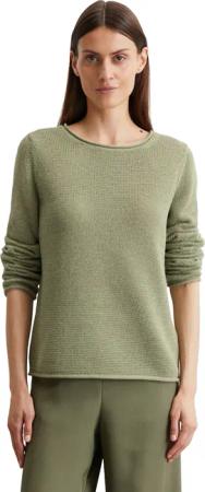 Marc OPolo Rundhalspullover mit gerollten Kanten an Rundhalsausschnitt, Ärmelabschluss und Saum