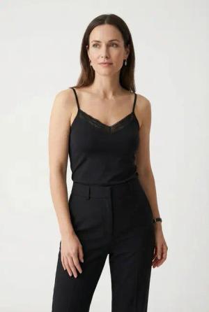 Marc O'Polo Spaghettitop Essentials mit Spitze am Ausschnitt