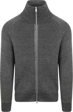 Marc O'Polo Strickjacke Rib Wool Mix Grau - Größe L